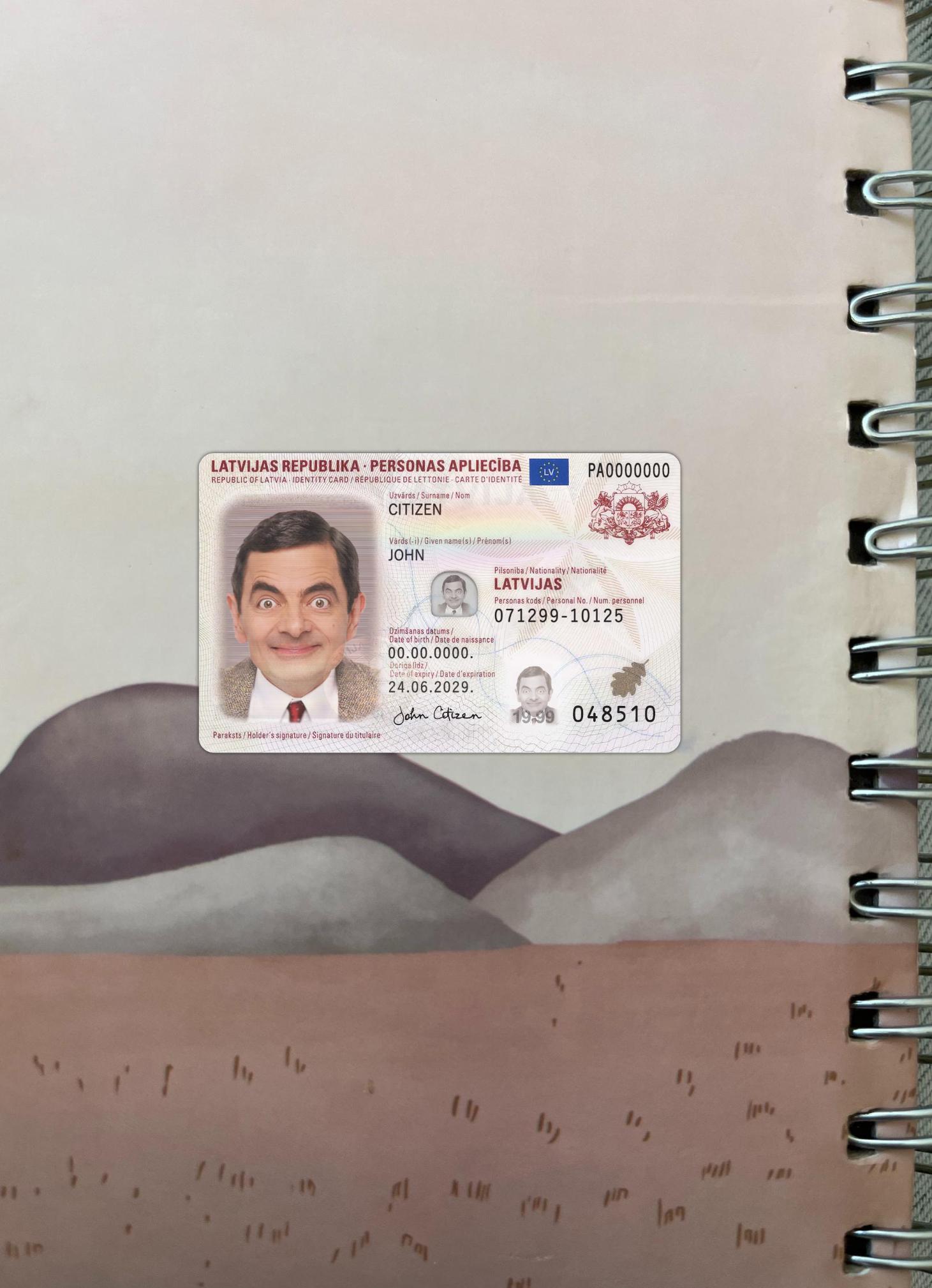 Printable Latvia ID 2021 present photolook example